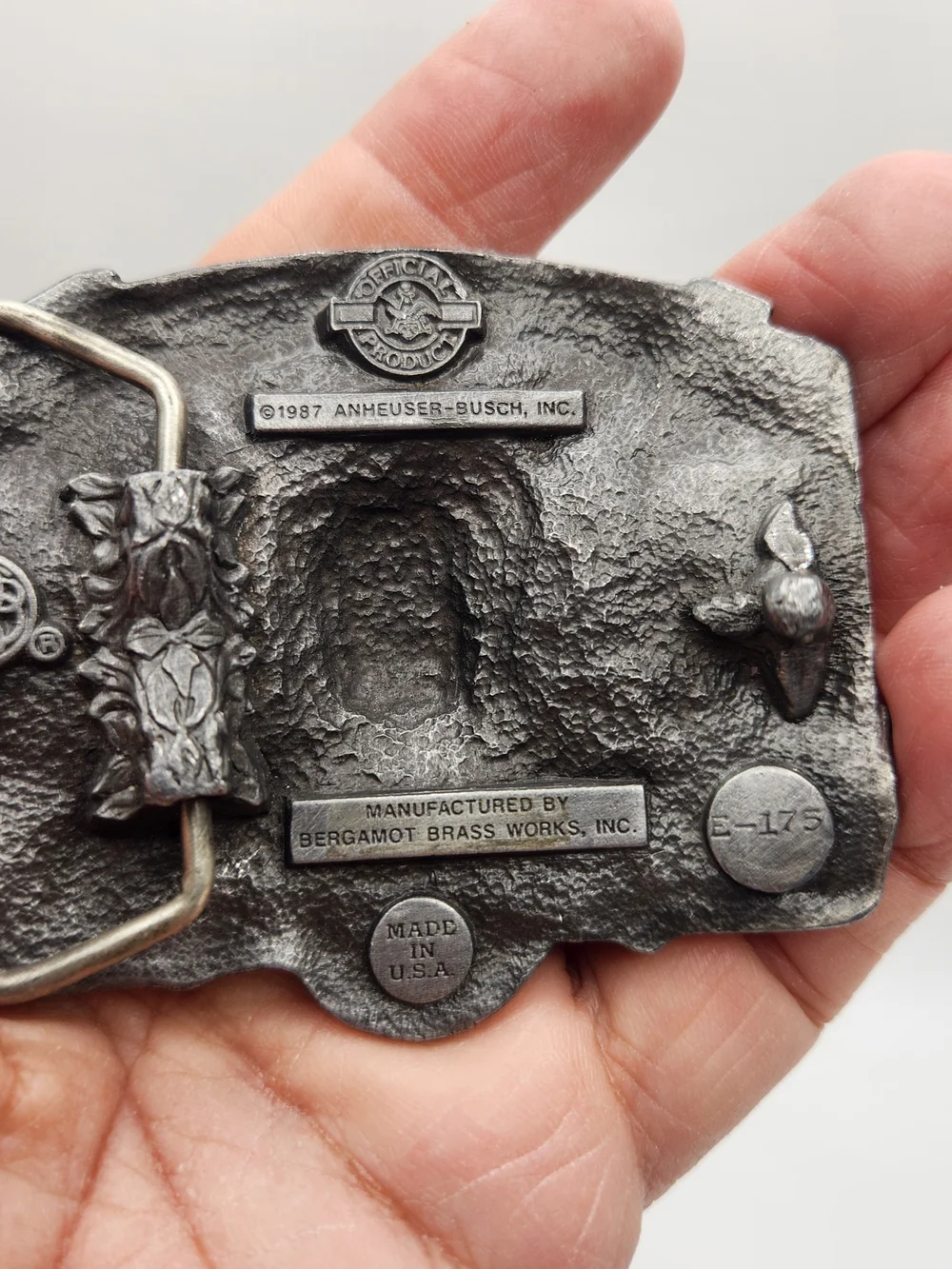Anheuser-Busch 1987 Vintage Bud Light Spuds Mackenzie Metal Belt Buckle